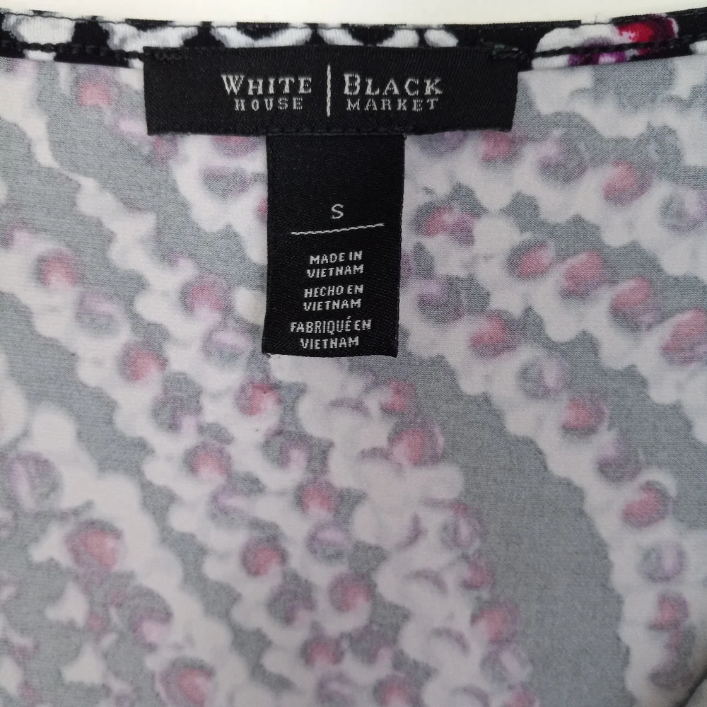 White House Black Market drape neck print tunic size S